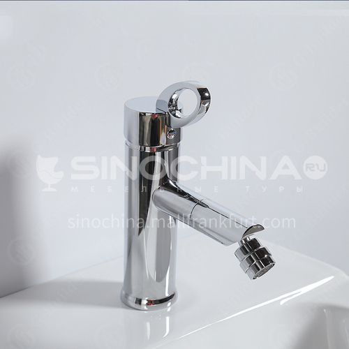 Toilet spray gun copper hot and cold water faucet bidet nozzle bathroom cleansing water gun flusher household high pressure-round high